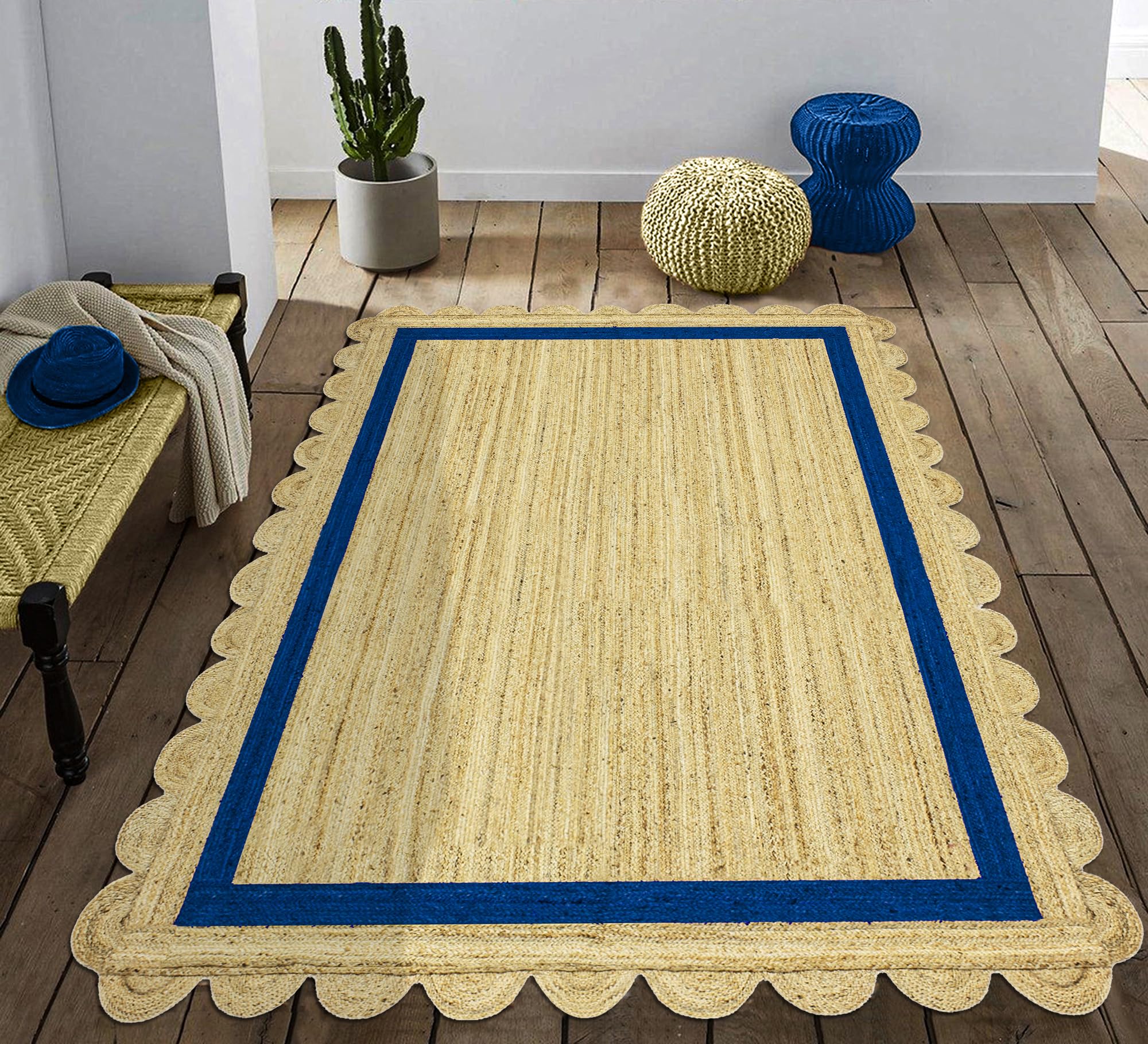 NP Alfombra rayada festoneada