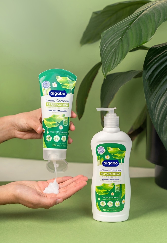 ALGABO Crema Corp. 400ml c/val. Aloe Manz. (12)