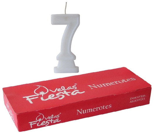 Velas Fiesta Numerote Perlado x10 Blanco