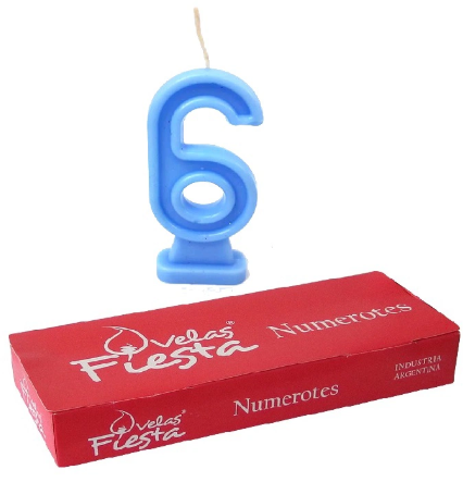 Velas Fiesta Numerote Perlado x10 Celeste