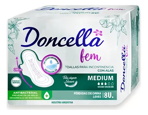 LENT. Toalla Doncella P/Incont.Mediun x50