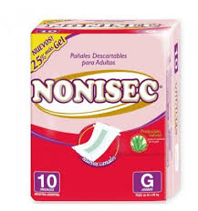 LENT. Pañal Nonisec c/Gel Ad. Gde.10u x8