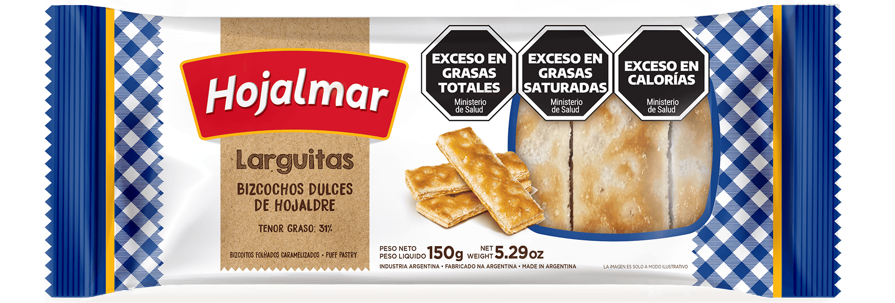 Hojalmar c/band. Larguitas 18x150grs