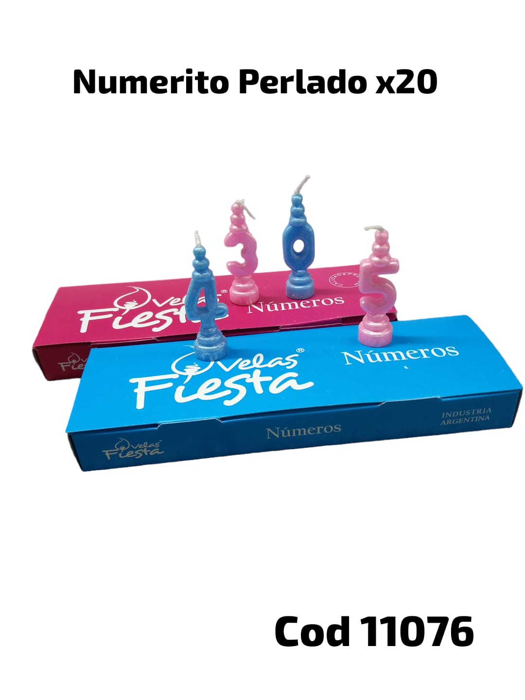 Velas Fiesta Numerito Perlado x20 B