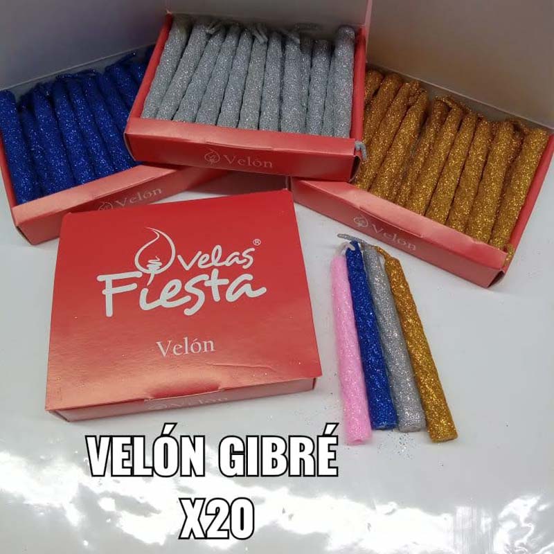 Velas Fiesta Velon Gibre Srtidos x20