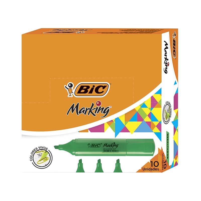 BIC Resaltador Verde x10