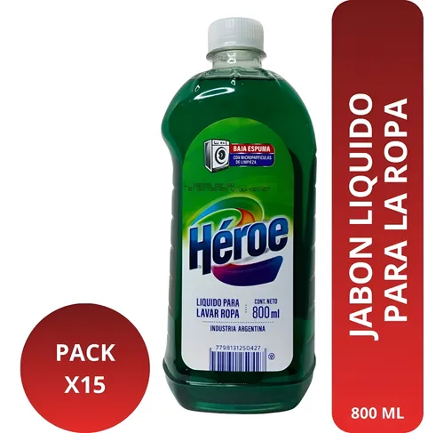HEROE Jabon Liq. Ropa 800ml Bot. Clasico x15