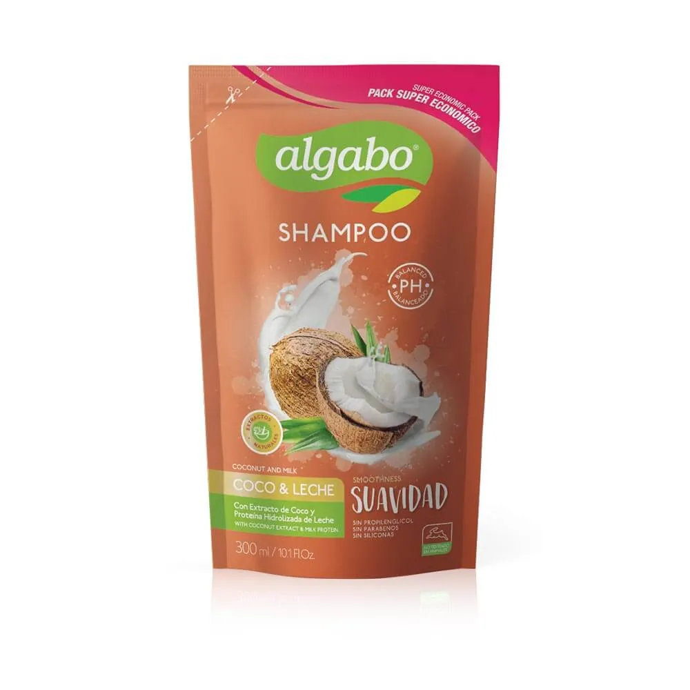 ALGABO 300ml Doy Pack Sh Coco/Leche (12)