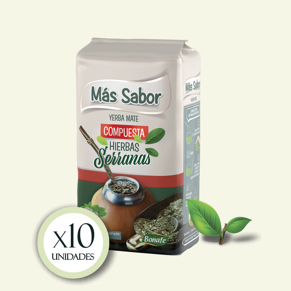 Yerba MAS SABOR Comp. Serrana 500gr x10