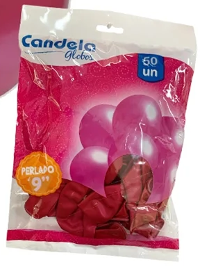Candela Globo Perlado Rojo 50u (100)
