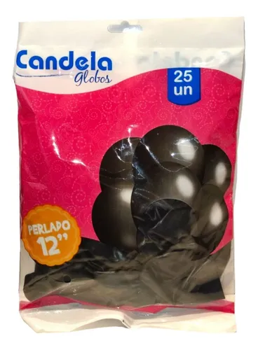 Candela Globo Perlado Negro 50u (100)