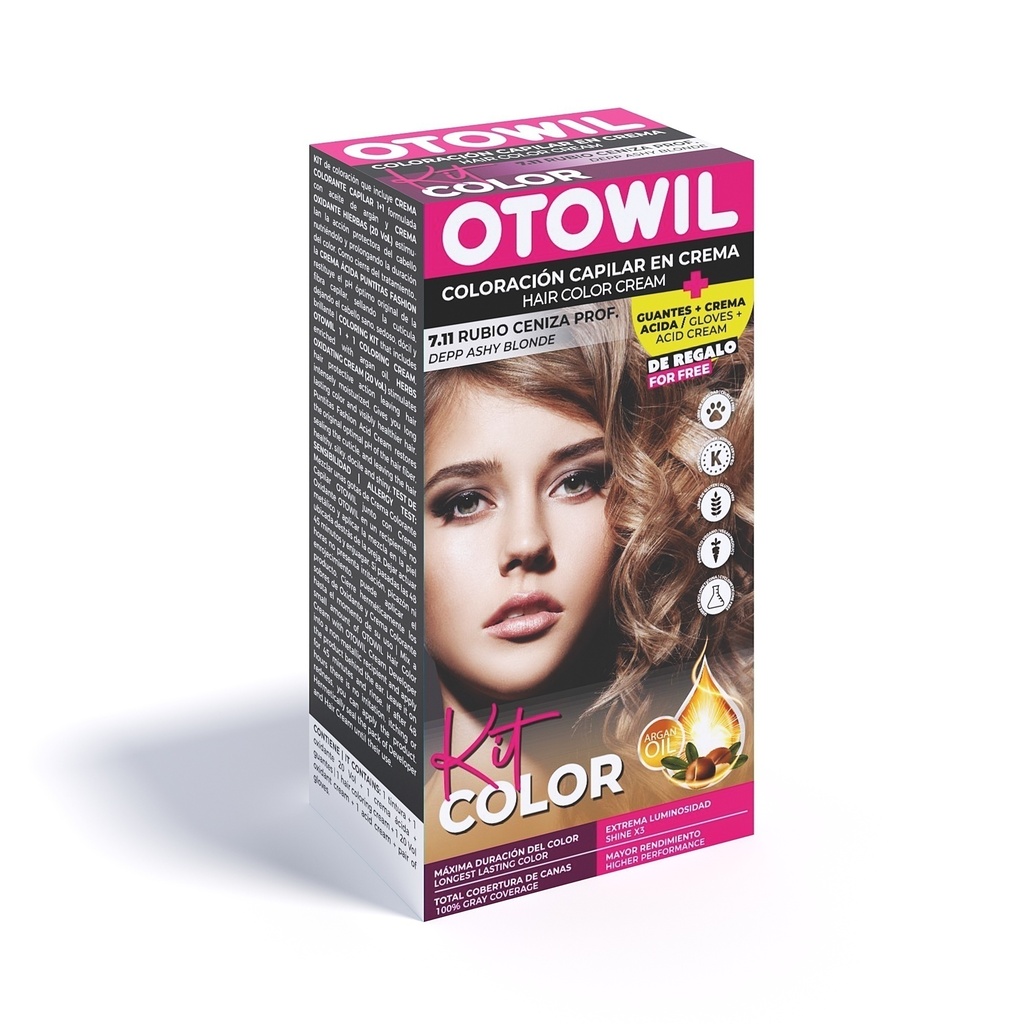 OTOWIL Kit Color 7/11 Rubio Ceniza Prof. (20)