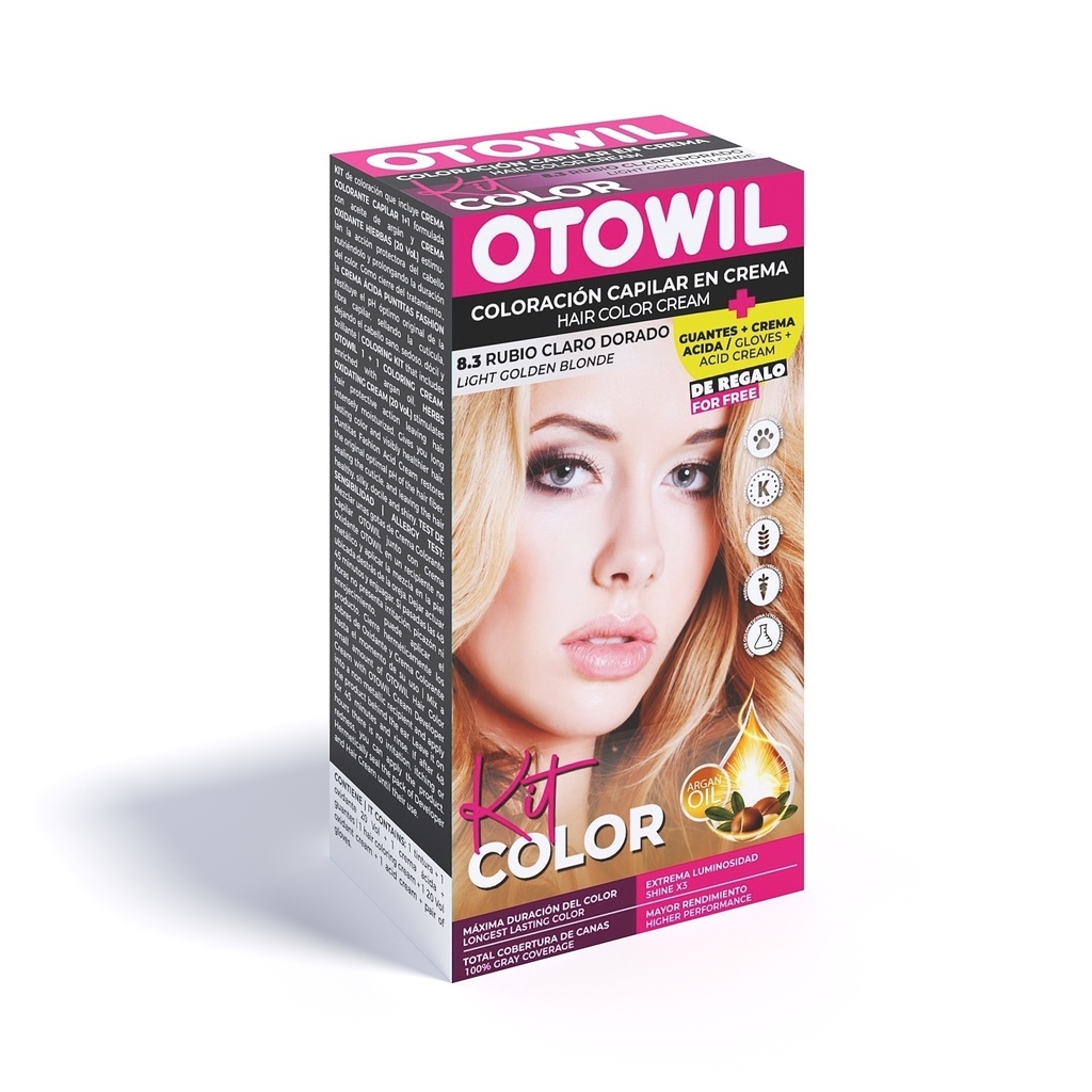 OTOWIL Kit Color 8/3 Rubio Claro Dorado (20)