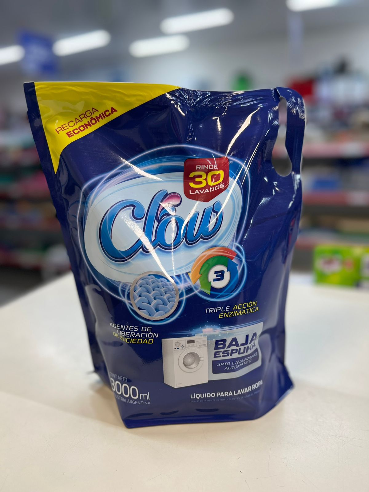 CLOW Liquido Lavar Ropa DoyPack 3L X4