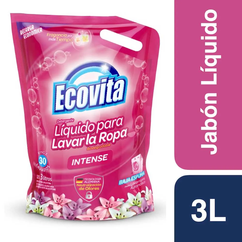 ECOVI. Jabon Liq. 3L D/Pack + Clas. x4