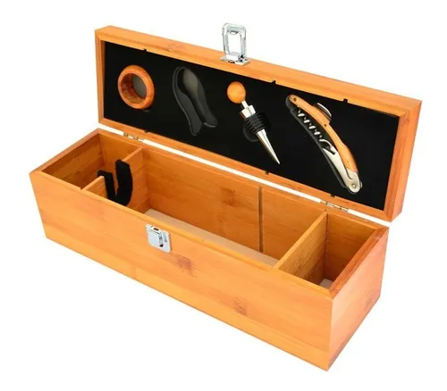 ENCA. Caja Bambu c/4 acc. Vino EA99-12-10