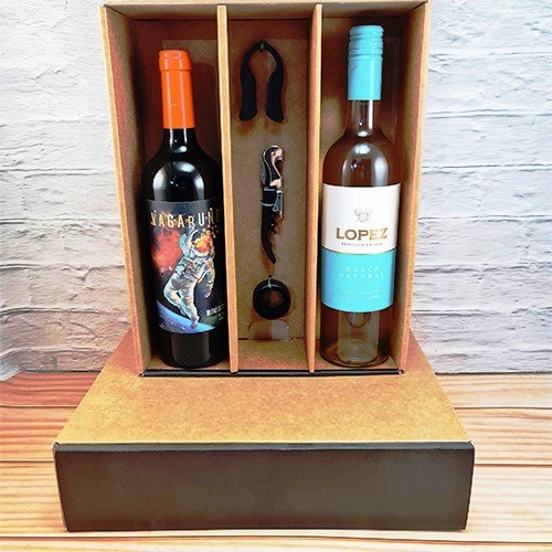 ENCA. Caja Libro c/2 acc. Vino EA99-12-15