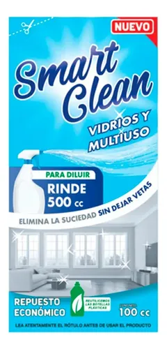 Smart Clean Limp. Vidrios/Multiuso Rinde 500cc x20