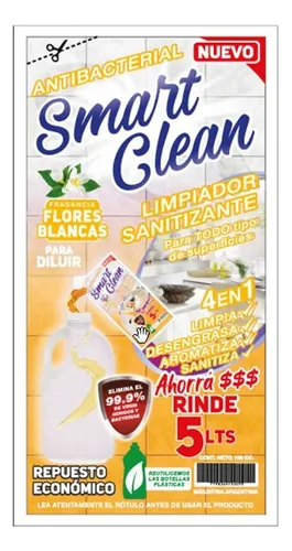 Smart Clean Limp. Desinf. Flores Blancas Rinde 5L