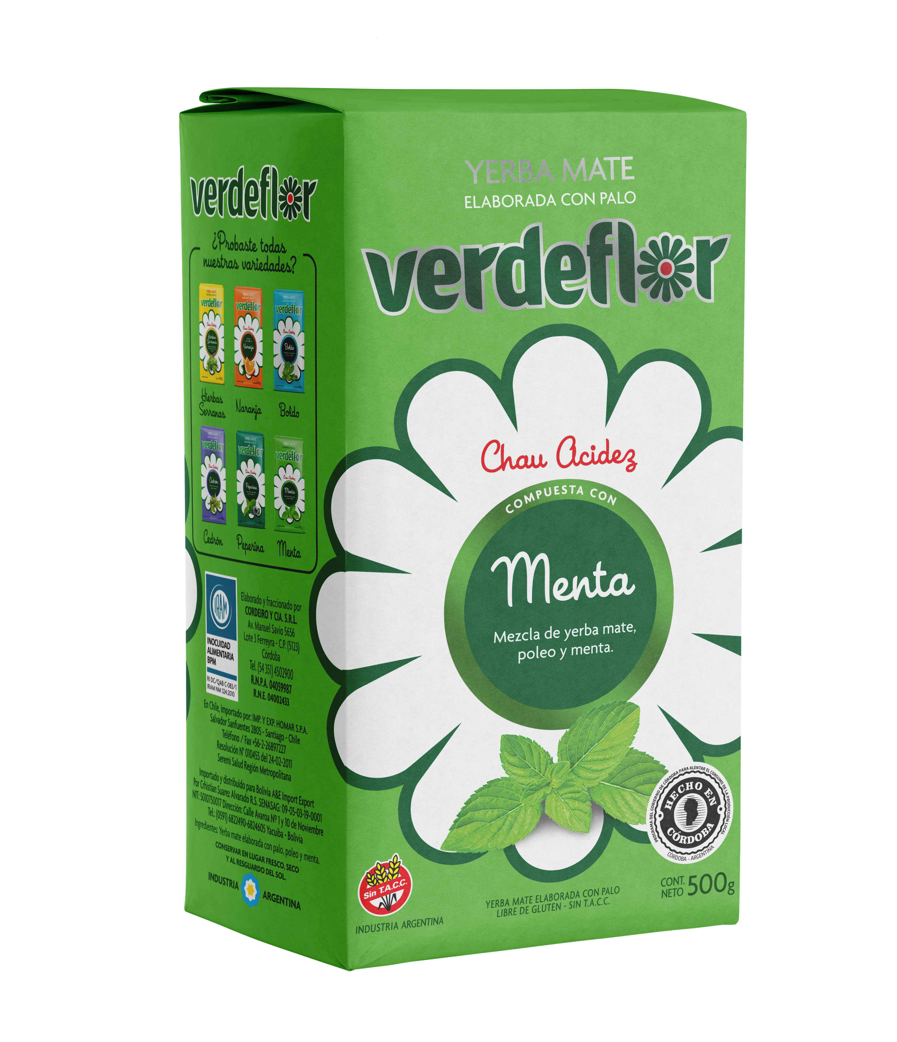 Yerba Verdeflor x500gr x12 Menta