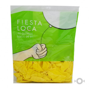Globo x25 Fiesta Loca Amarillo Pastel