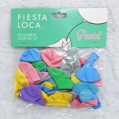 Globo x25 Fiesta Loca MIXTO Pastel