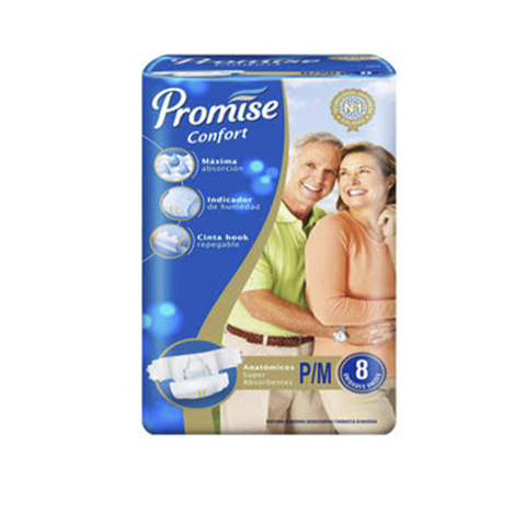 PROMISE Pañal Adulto Comfort P/M 8u x4