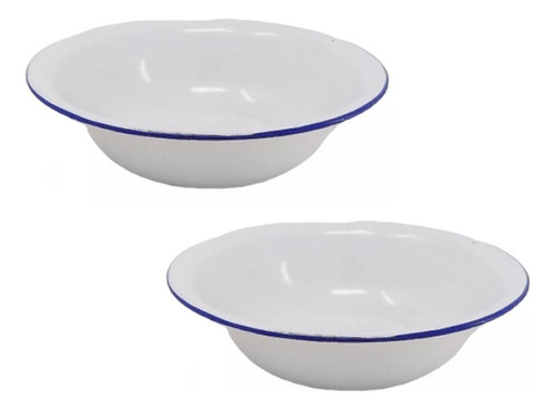 SOIFER Plato Hondo Enlozado c/borde azul