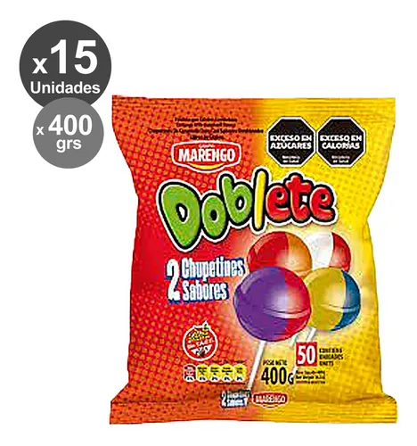 MARENGO* CAJA Chupetin Doblete Frutal x15 -12945