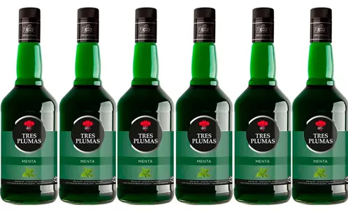 DELLE. Tres Plumas Licor Menta 700cc x6 -2315