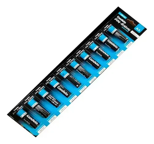 CANDELA Tira Pila Alcalina AA x10 (12)