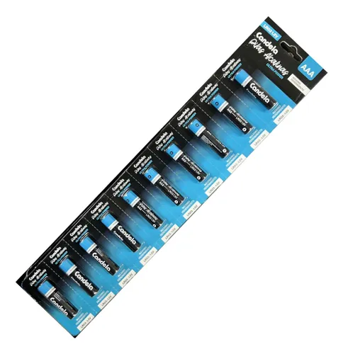 CANDELA Tira Pila Alcalina AAA x10 (12)