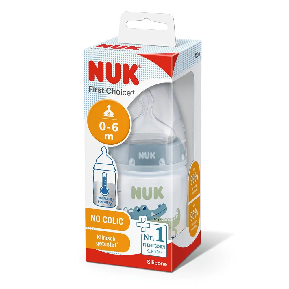 NUK Mamad. FC+150ml Cont. Temp. Cocodri. Azul Cl.