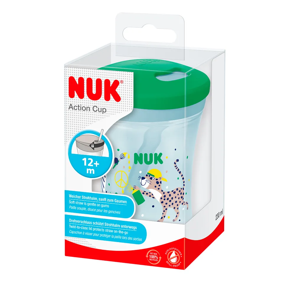 NUK Vaso Action Cup Leopardo Verde Claro