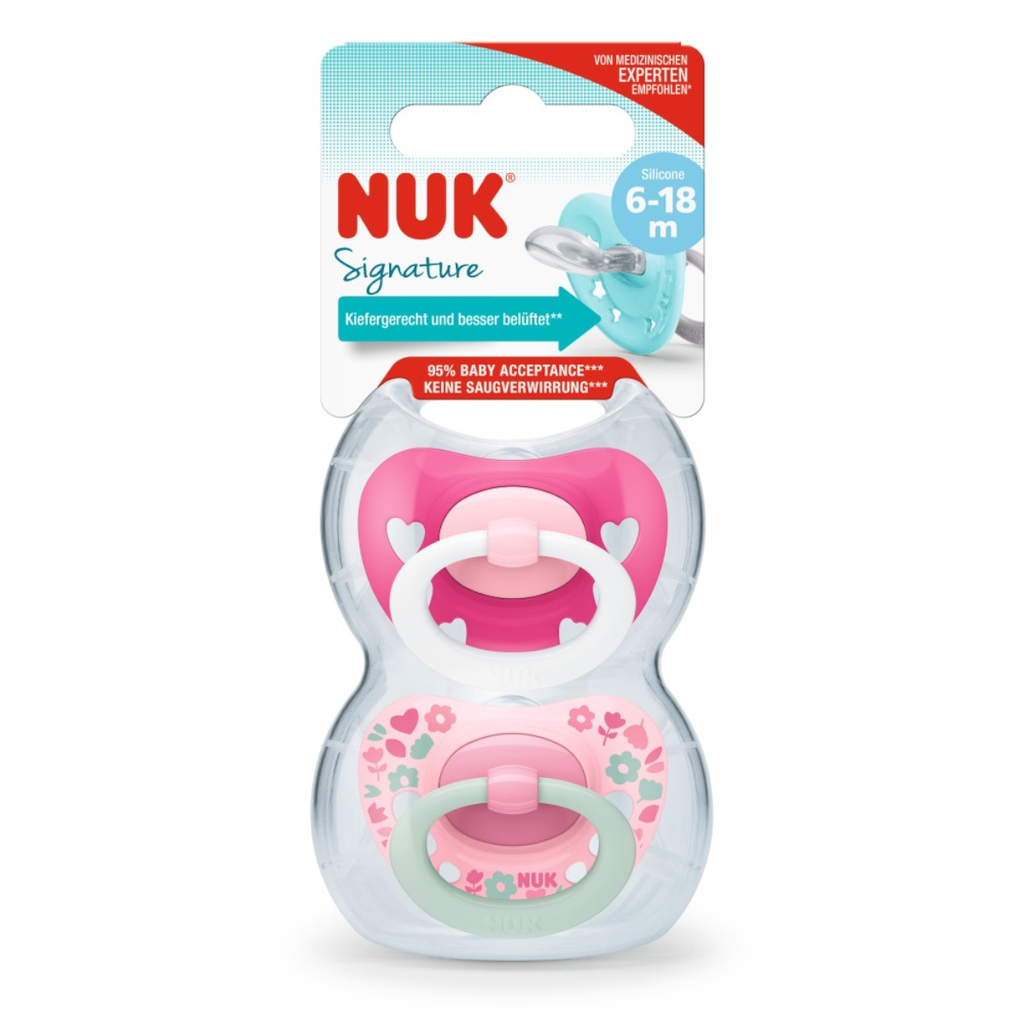 NUK Set 2 Chup. Signature 6/18 meses Rosa