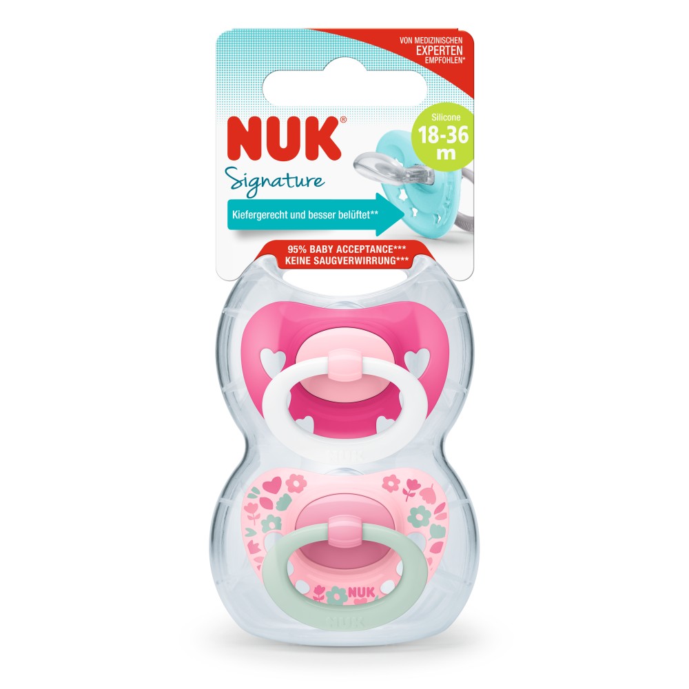 NUK Set 2 Chup. Signature 18/36 meses Rosa