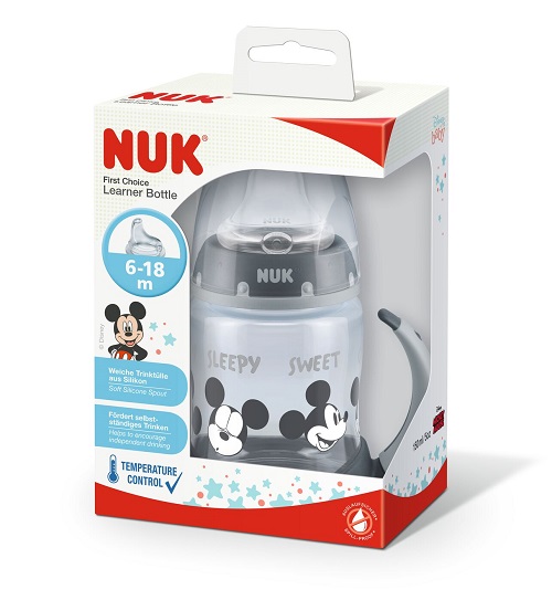 NUK Vaso Disney Aprendi. 150ml Cont. Temp. Mickey Gris Os.
