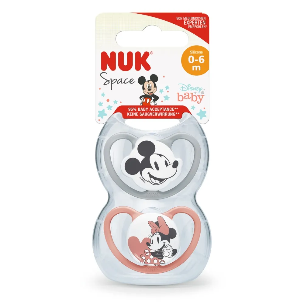 NUK Set 2 Chup. Disney Space Mickey T1 Rojo/Gris