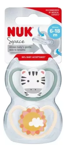 NUK Set 2 Chup. Space 6/18 meses Cebra/Sol