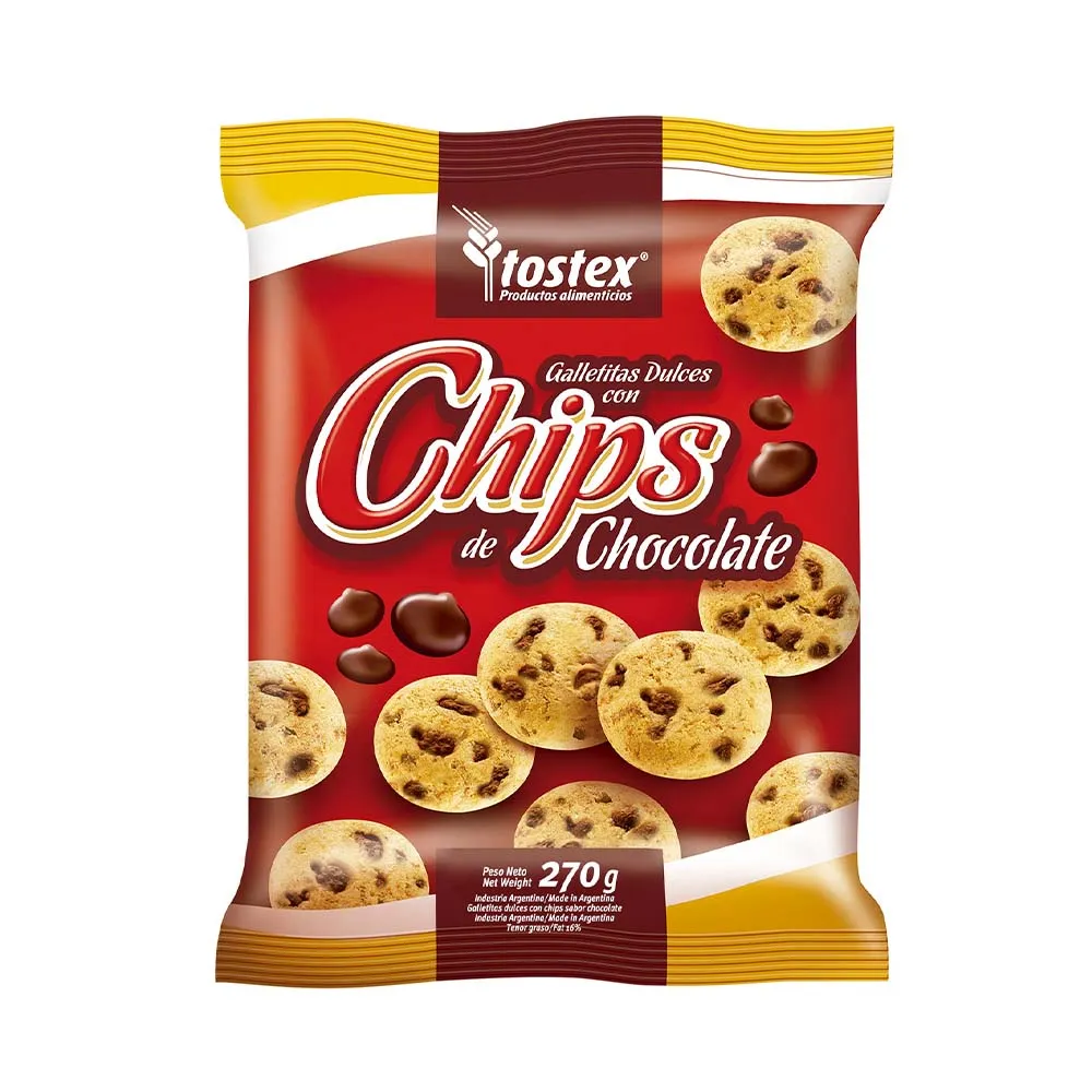 TOSTEX Chips con Chocolate Bolsa 270gr x10