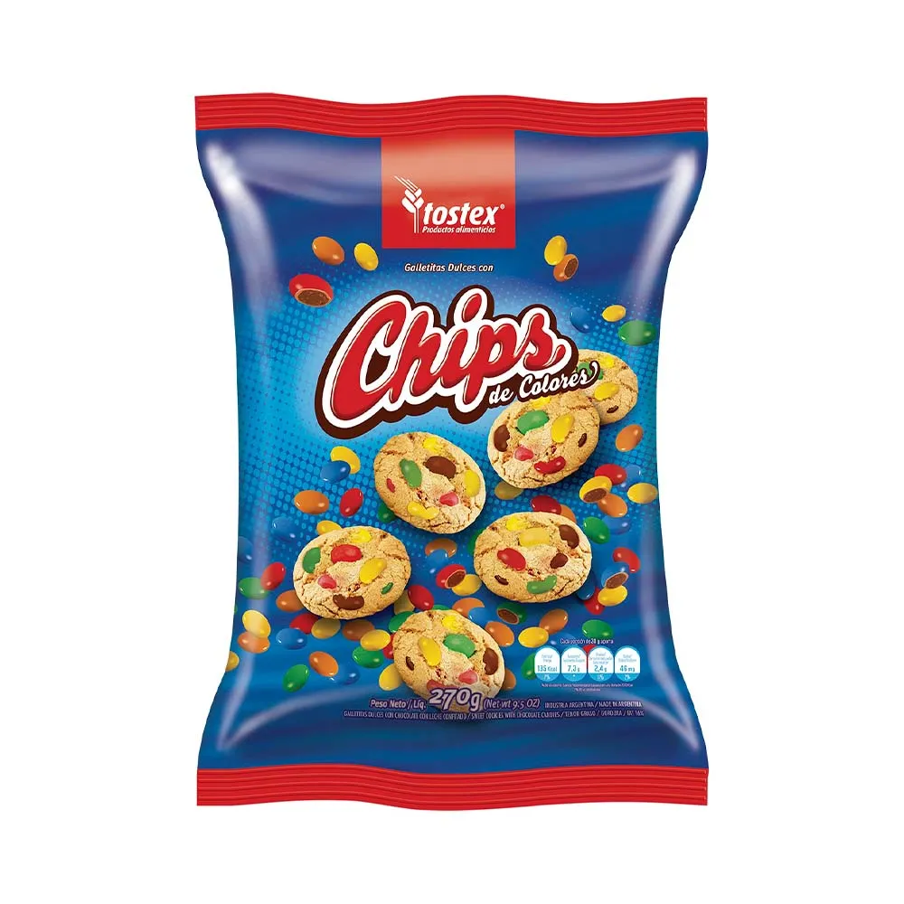 TOSTEX Chips de Colores Bolsa 270gr x10