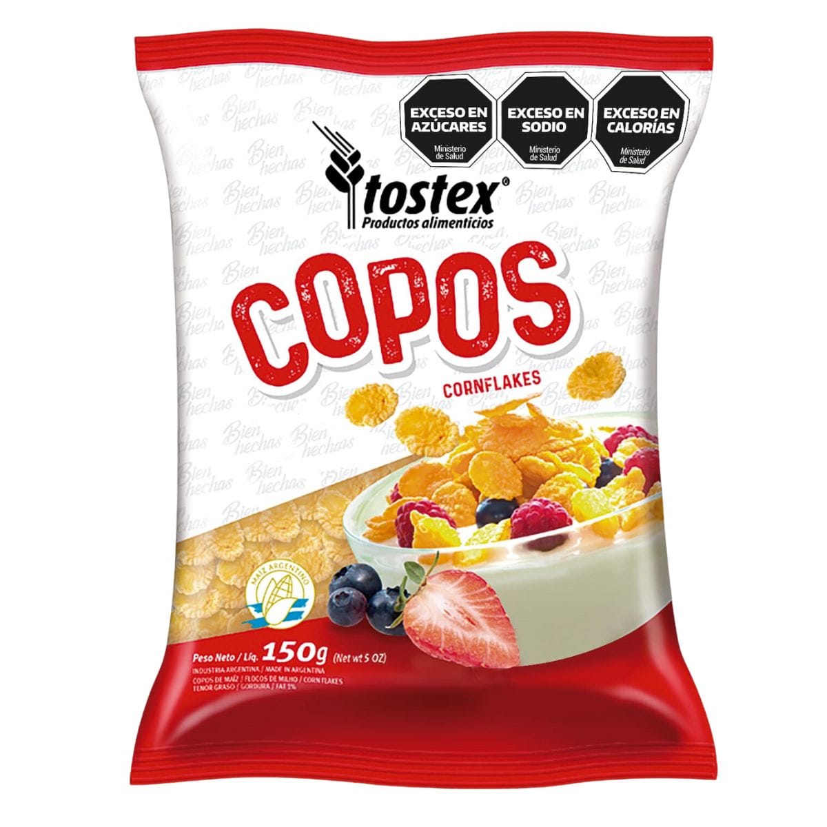 TOSTEX Copos s/azucar 150gr x8