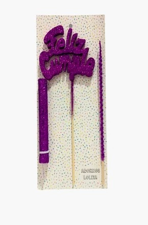 LOLITA Blister Feliz Cumple+Ben/Vel Fucsia