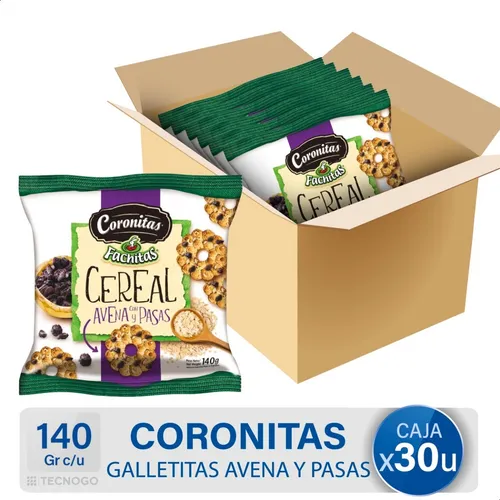 SABOR. Coronitas Cereal Avena Chips 140gr x30