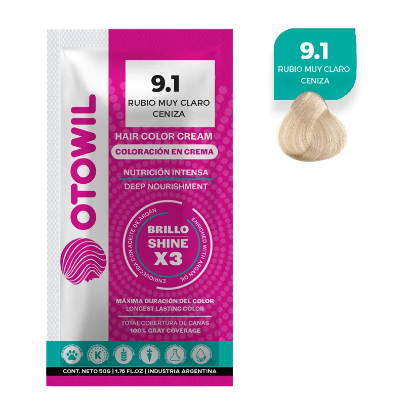 OTOWIL Crema Color Cap. 8/1 sobre 50gr x6 Rubio Claro Ceniza