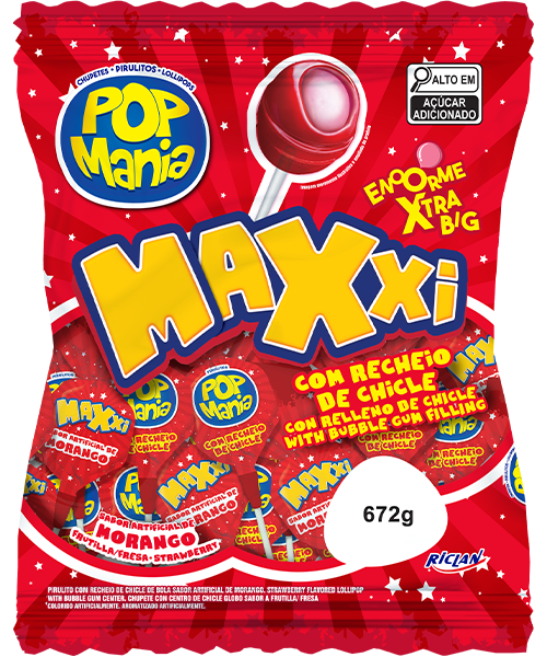 OBLIMAR Chupetin Pop Mania Maxxi Frutilla 24u (12)