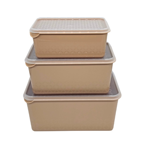 UZ. Set x3 Contenedor c/tapa Capuccino